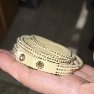 Touchstone Crystal Tan and Gold Wrap Bracelet Beautiful!!